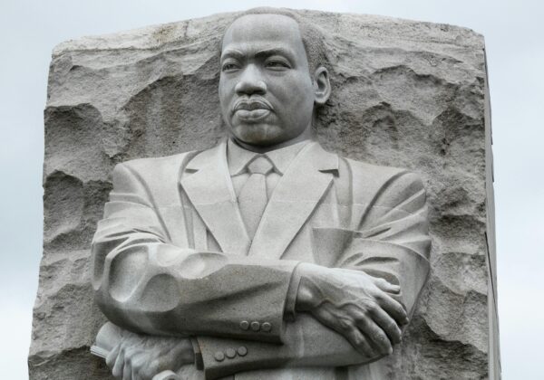 Stone statue of Martin Luther King Jr. at the Washington DC memorial.